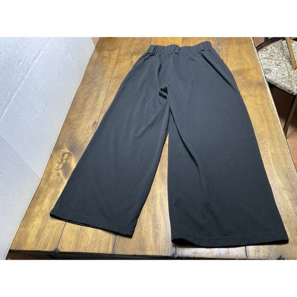 Halara Black High Waist Pleated Pants Wide Leg Flowy Pockets Size Small Petite - Picture 3 of 9